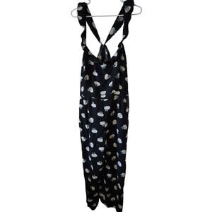 Ann Taylor Loft Sz 14 Jumpsuit Pants Romper Blue Lily Floral Overalls